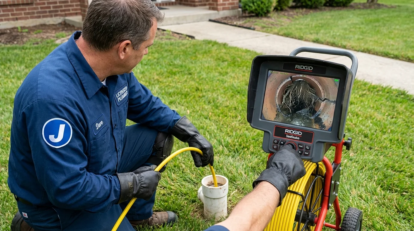 Sewer camera inspection being performed by Johns Plumbing LLC in Harrington Park