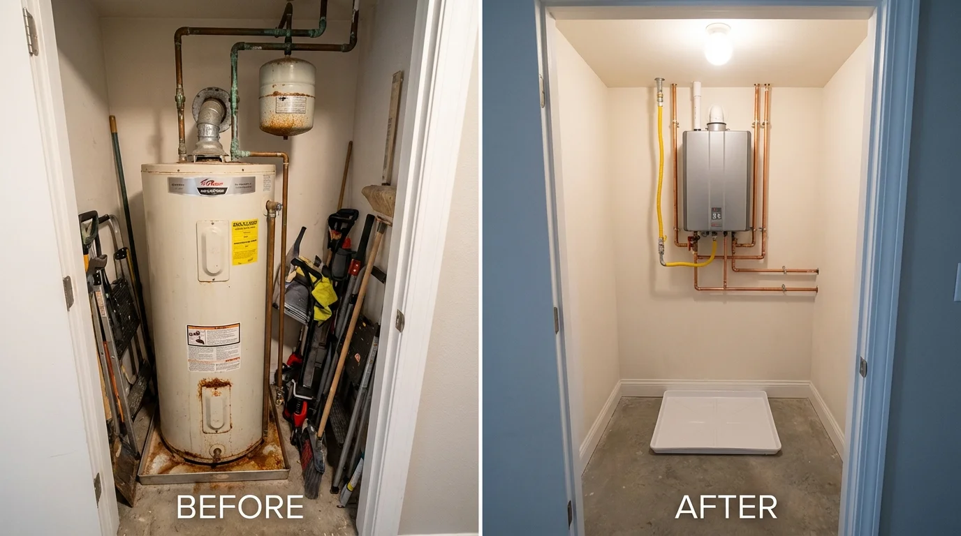 Tank water heater versus wall-mounted tankless unit comparison for Harrington Park, NJ homeowners